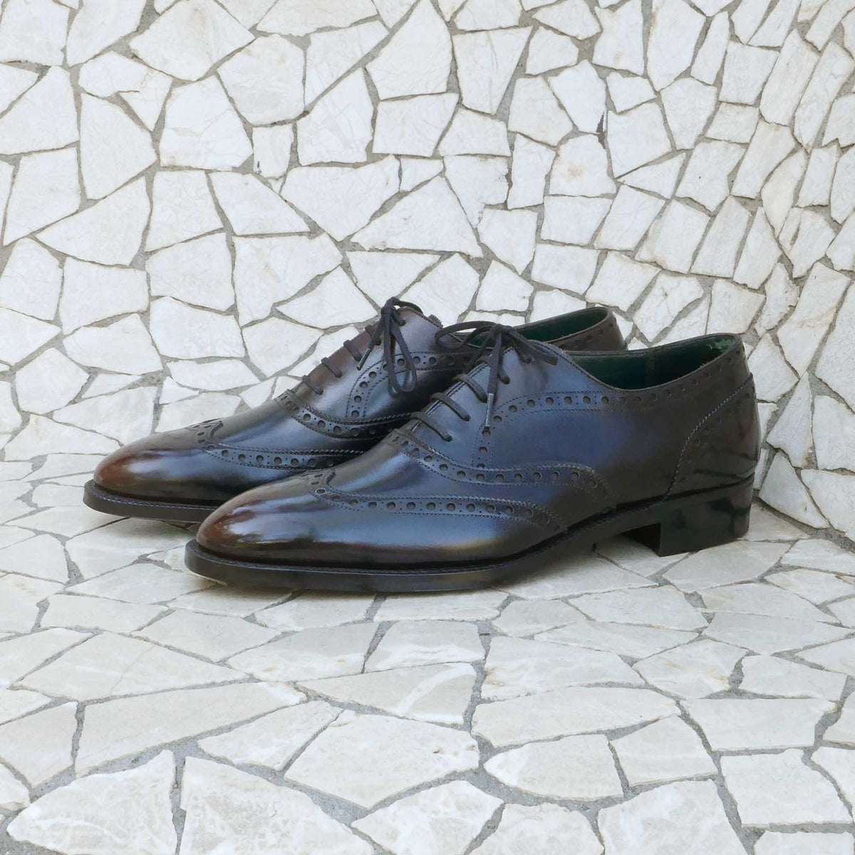 Full Brogue Wingtip Oxford - Espresso Patina