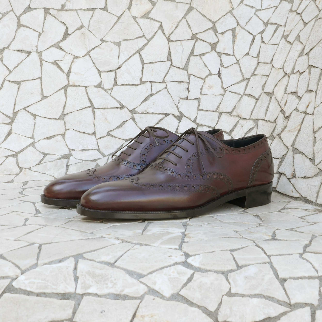 Full Brogue Wingtip Oxford- Marron Mediterraneo