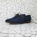 Load image into Gallery viewer, Westley Medallion Derby - Midnight Blue Suede
