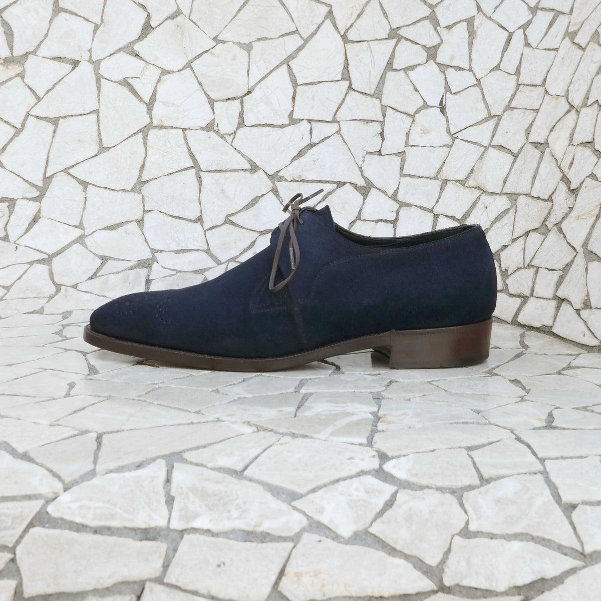 Westley Medallion Derby - Midnight Blue Suede