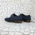 Load image into Gallery viewer, Westley Medallion Derby - Midnight Blue Suede
