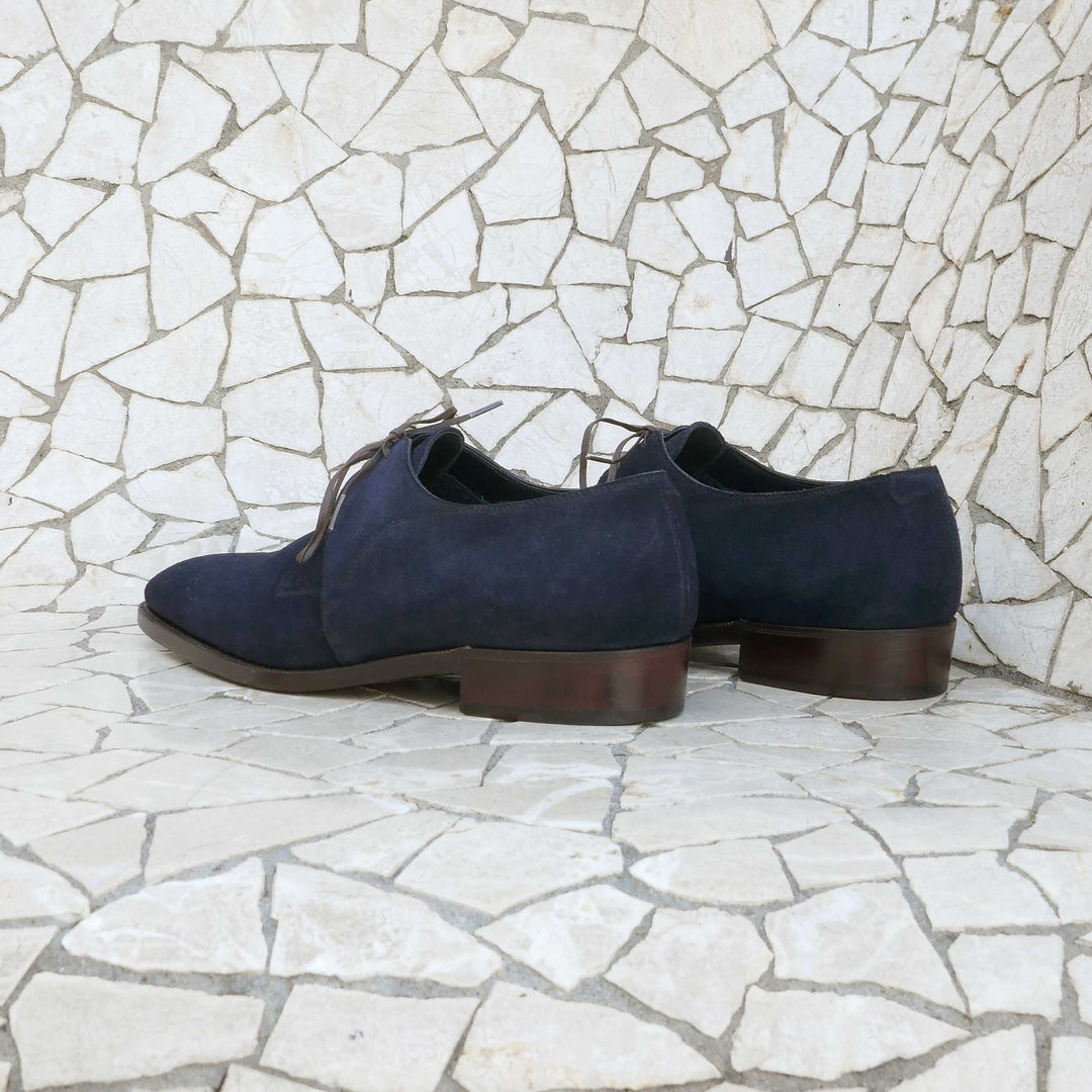 Westley Medallion Derby - Midnight Blue Suede