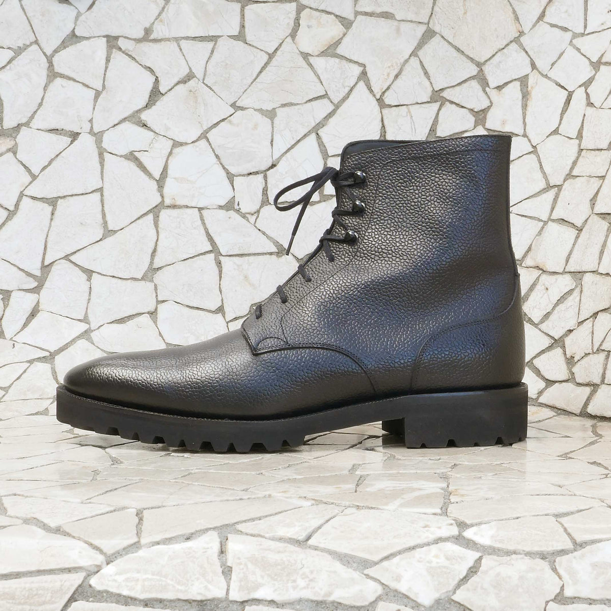 Derby Simple Boot - Black Patina