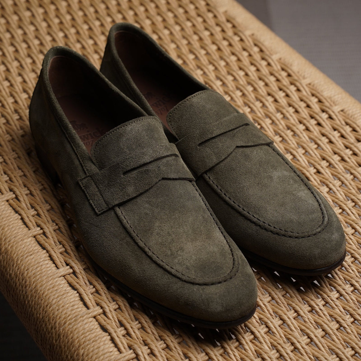 Penny Loafer - Olive Suede