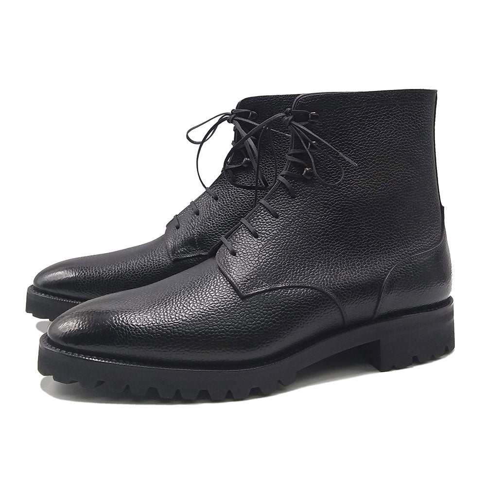 Simple Derby Boot Sample - Black Patina
